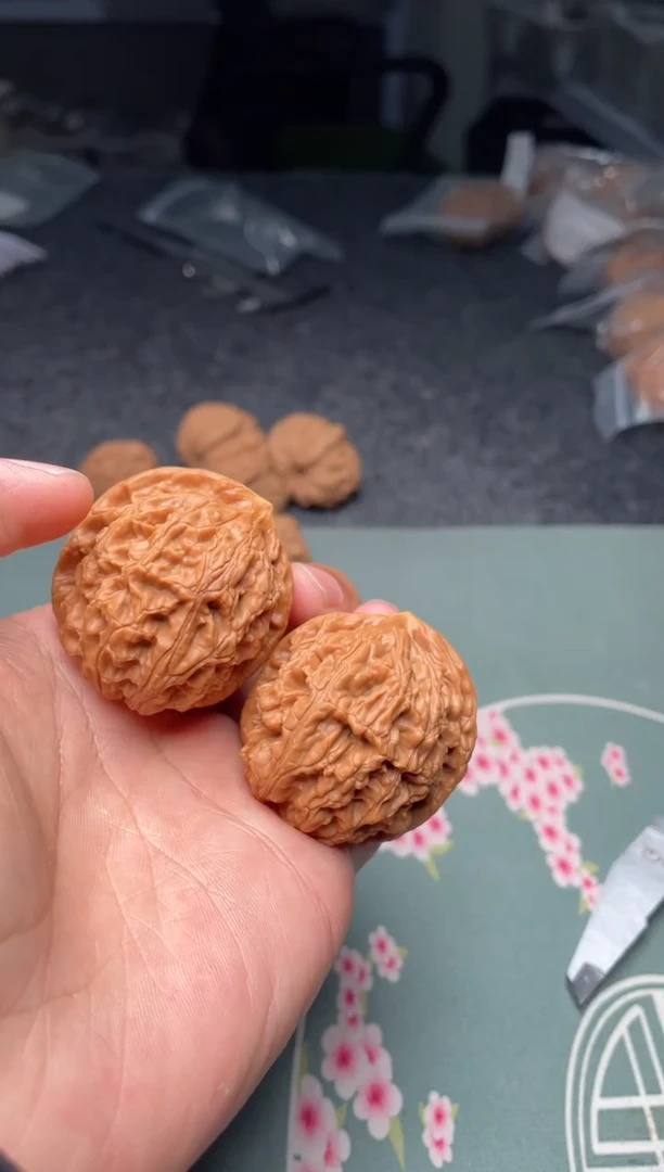 把件文玩核桃a72  水龙纹  40尺 对歪