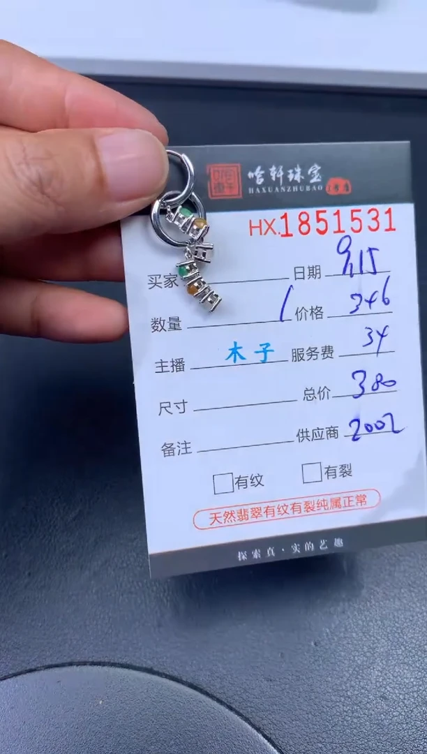 未镶嵌挂件翡翠哈轩 耳饰1对