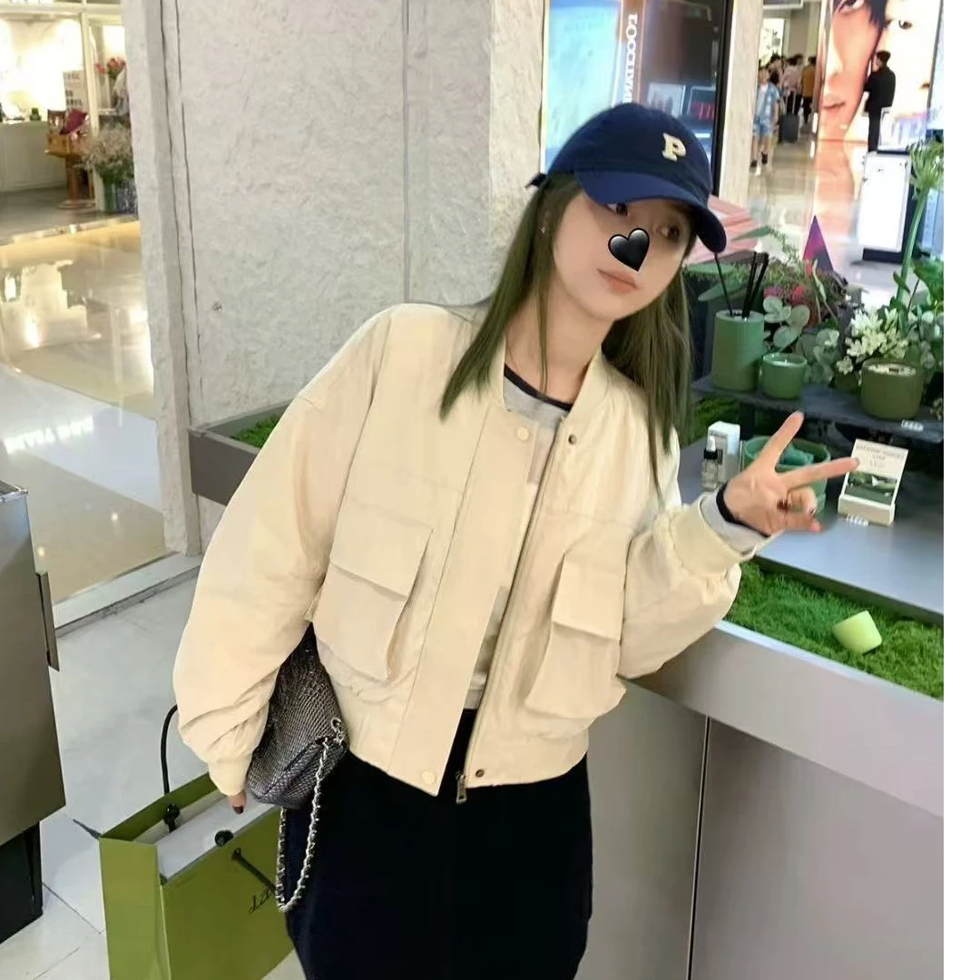 2025春季女士韩版百搭飞行夹克时尚短款休闲
