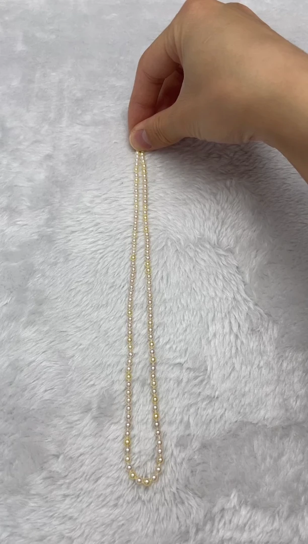 项链银S925镶嵌海水珍珠AK羽皇金3.5-4mm