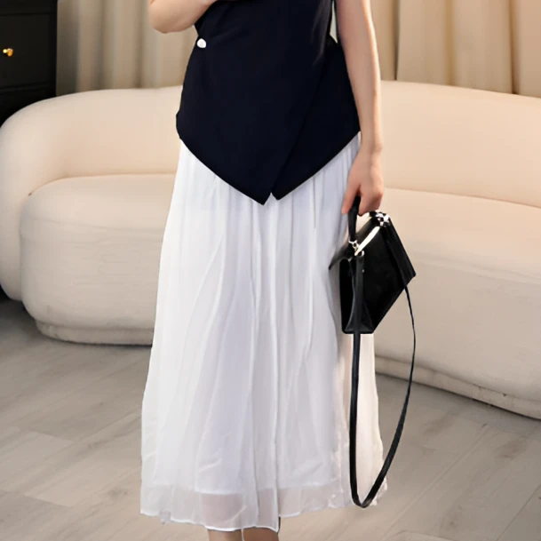 Peach House小个子改版显瘦春日半裙气质休闲高级百搭拼接半身裙