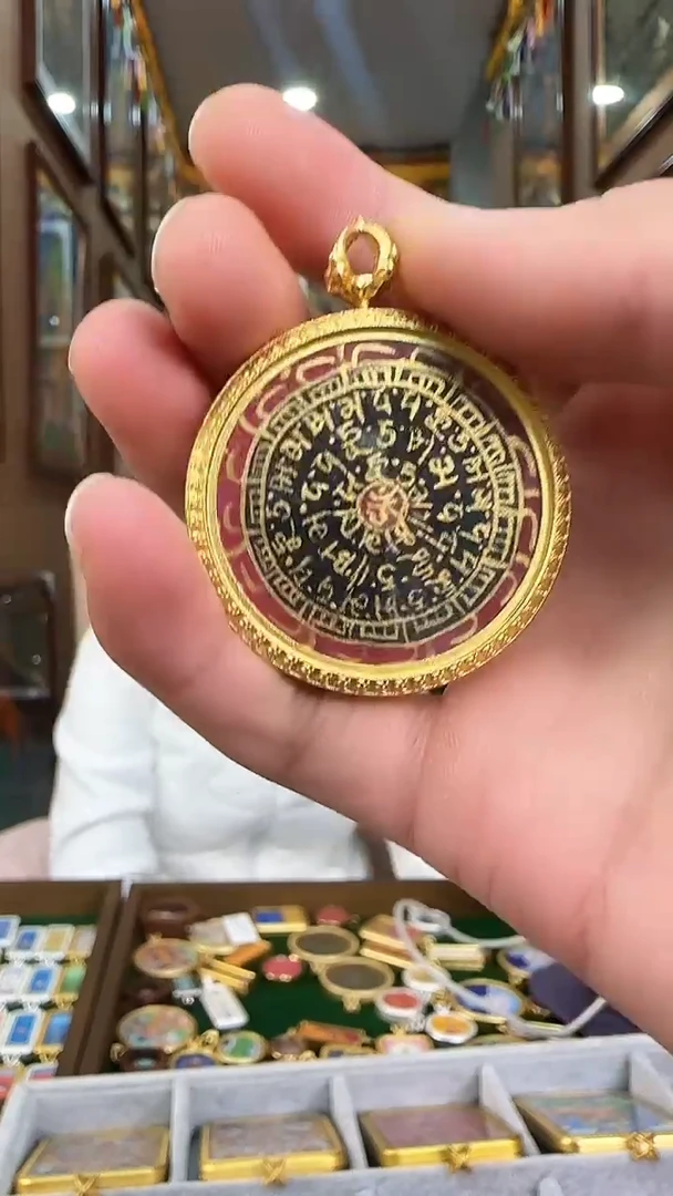 吊坠黑财神心咒-热贡纯手绘唐卡