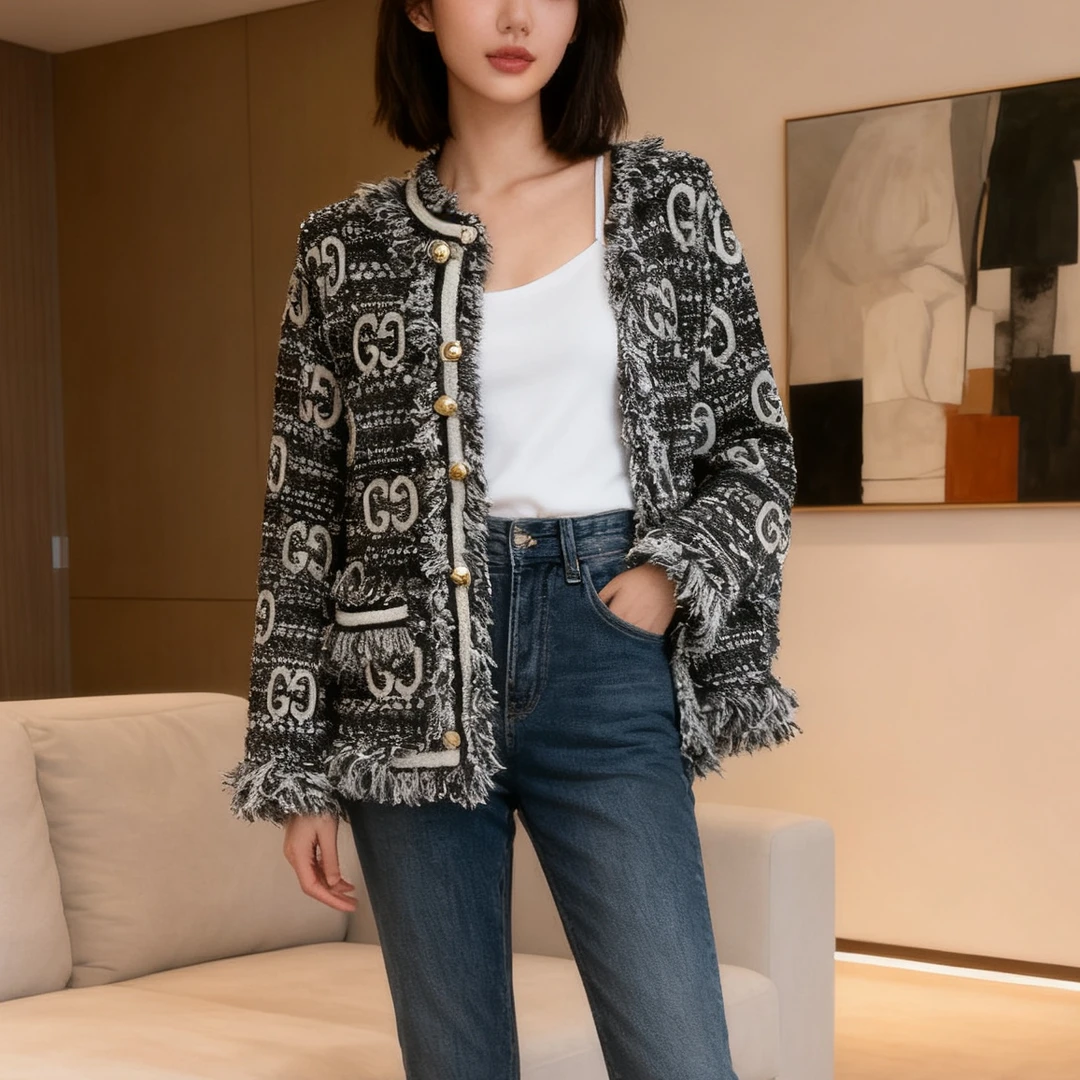 99新 GUCCI/古驰 A9177 Gucci 黑色 开衫 99新 S码 肩宽40