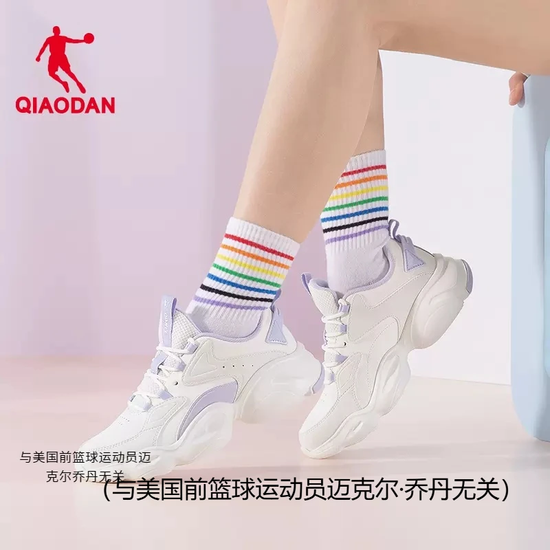 乔丹运动鞋女鞋2023春夏新款皮革防水老爹鞋女休闲透气轻便百搭鞋