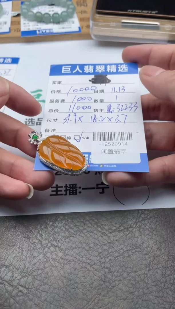 颈饰18K金镶嵌翡翠多人-12520914