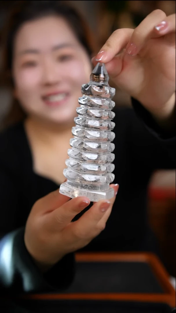未镶嵌珠宝半成品水晶白水晶文昌塔D729
