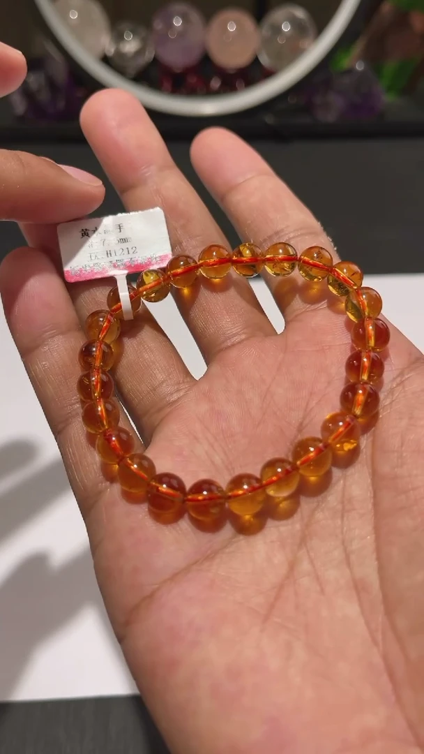 水晶手链未镶嵌黄 7.5mm 1212