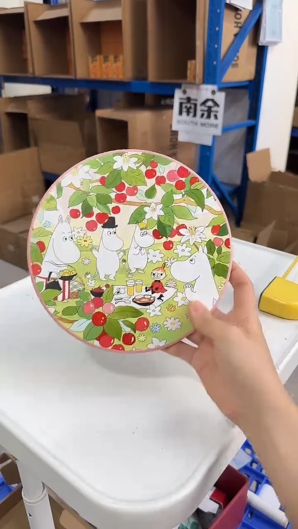 瓷片姆明陶瓷锅垫17.8cm（樱桃）