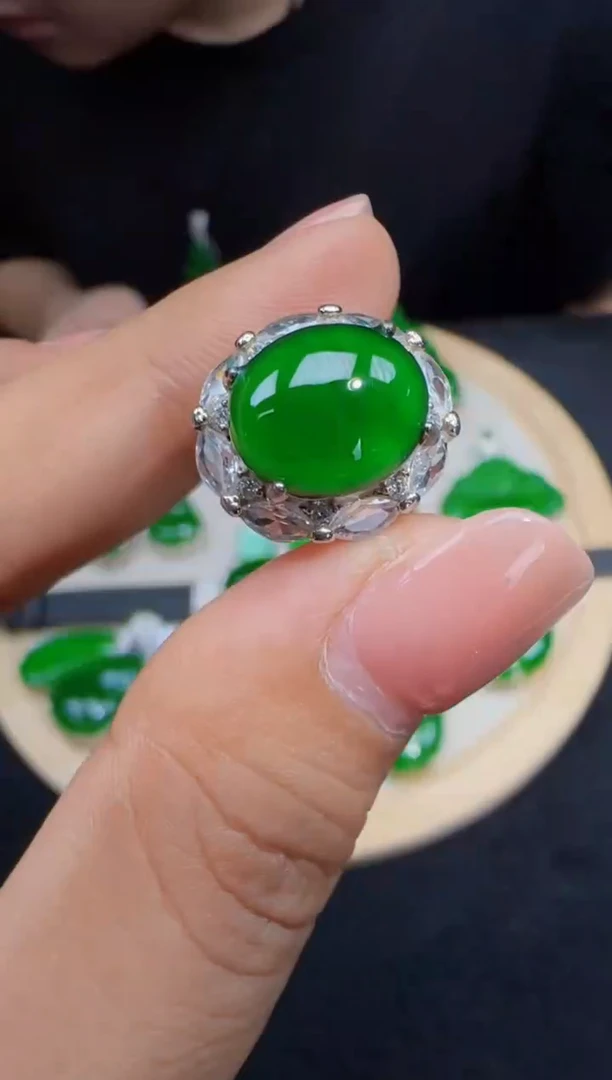 未镶嵌定制翡翠翡翠戒指65