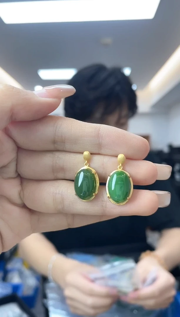 和田玉银S925镶嵌耳饰多样性一件发货