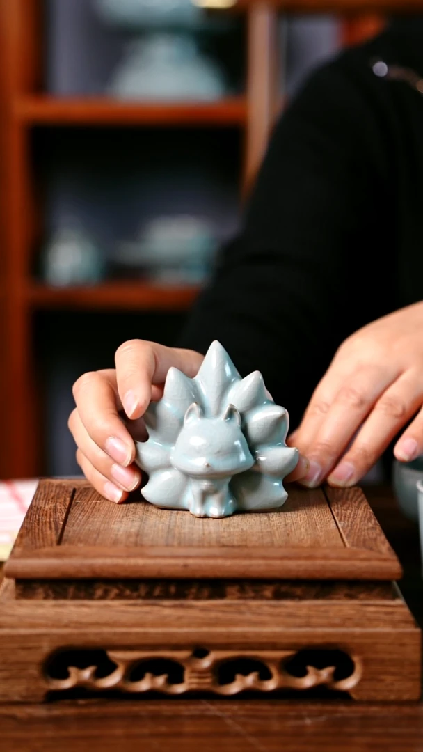 摆件陶青霁汝窑仿古釉1111