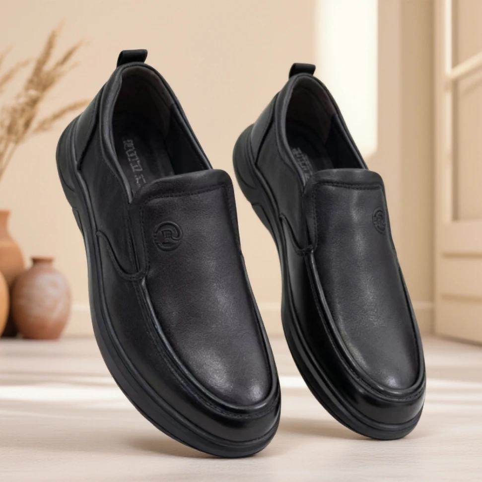 2025新款商务男鞋休闲皮鞋爸爸鞋经典男士单皮鞋老人一脚蹬7877