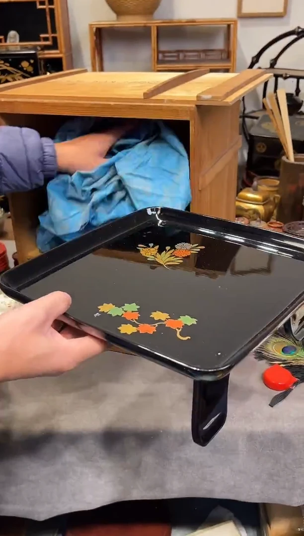 轮岛塗 金莳绘茶台