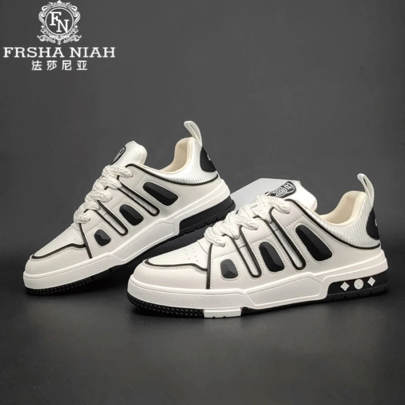 法莎尼亚男鞋新款潮流痞帅板鞋秋季运动休闲鞋百搭时尚干净小白鞋