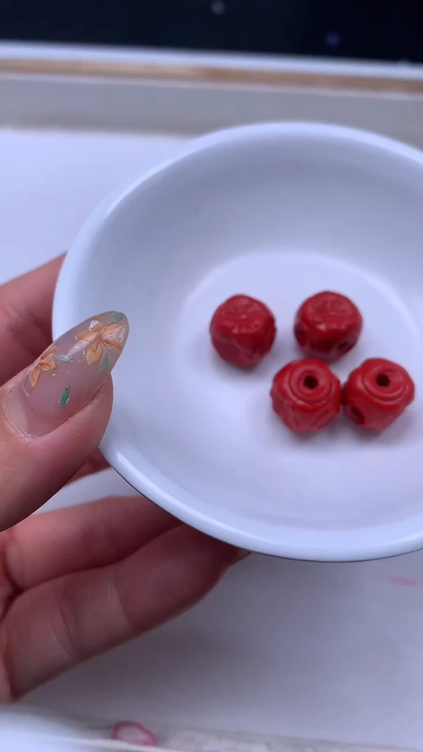 未镶嵌散珠玛瑙/玉髓T372红 砂 三通 10.6mm 4个8元