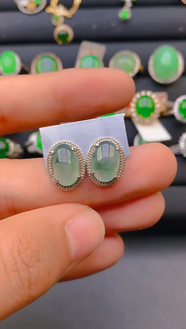 【闪购商品】翡翠戒指银S925镶嵌天然A货翡翠1