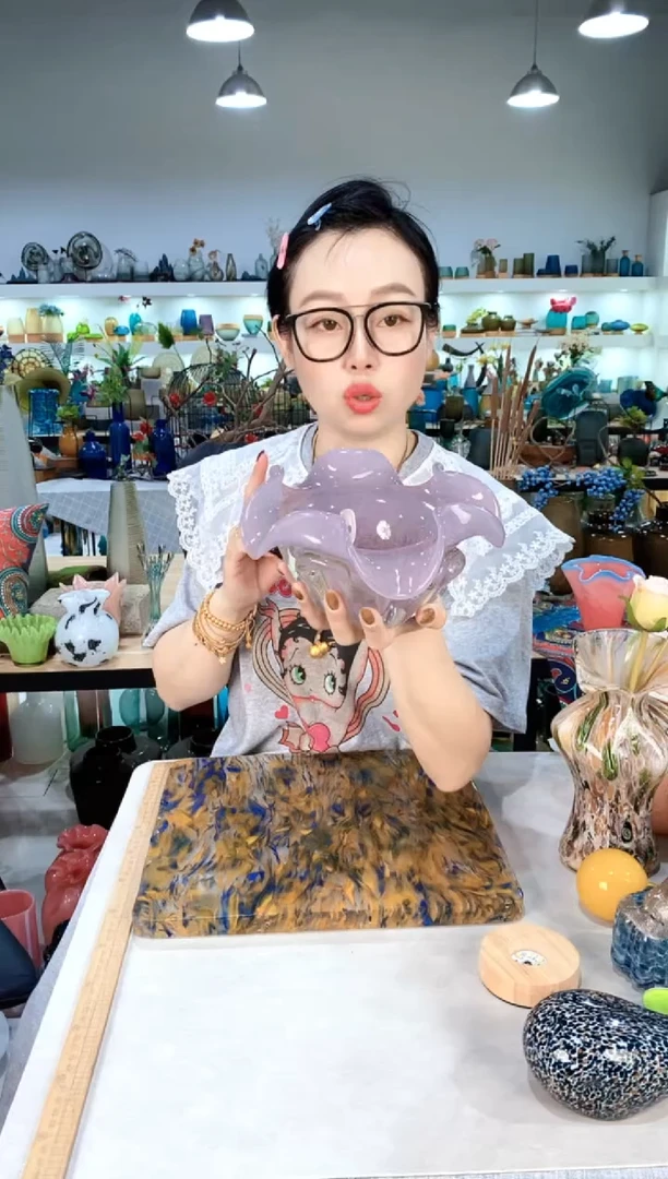 慕忆家手作琉璃花瓶大