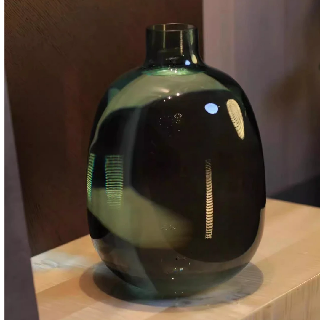 新款简约现代马醉木花瓶大肚玻璃透明水培水养客厅插花摆件落地