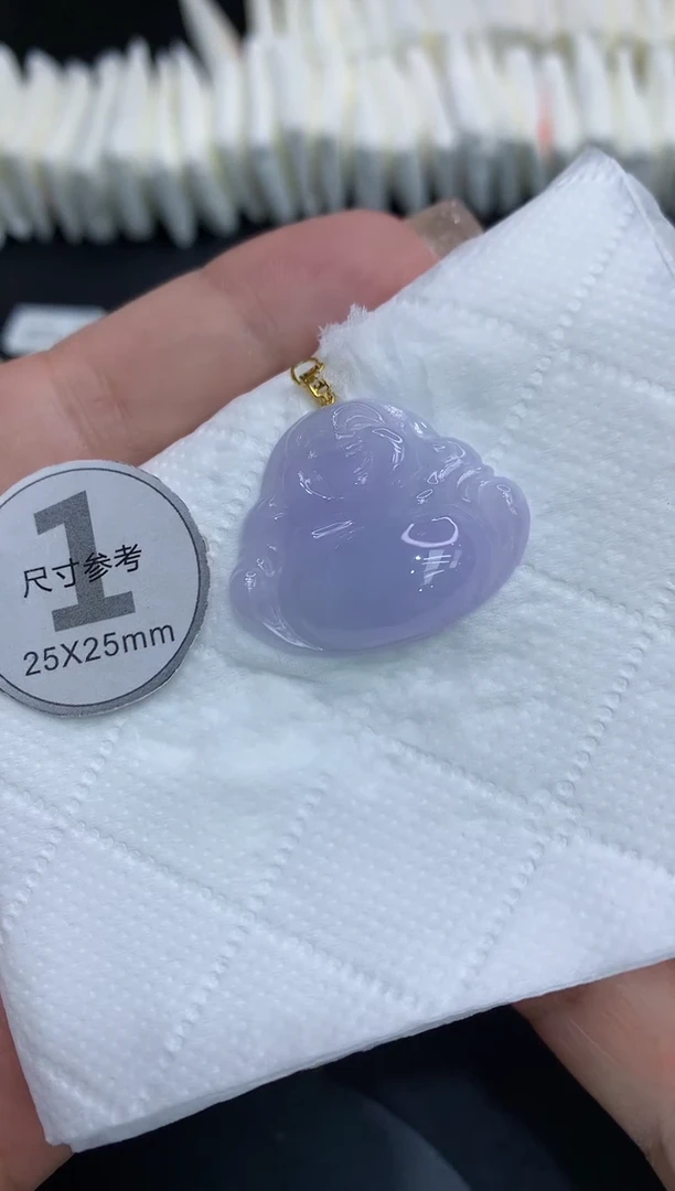 吊坠(不含链)18K金镶嵌翡翠1