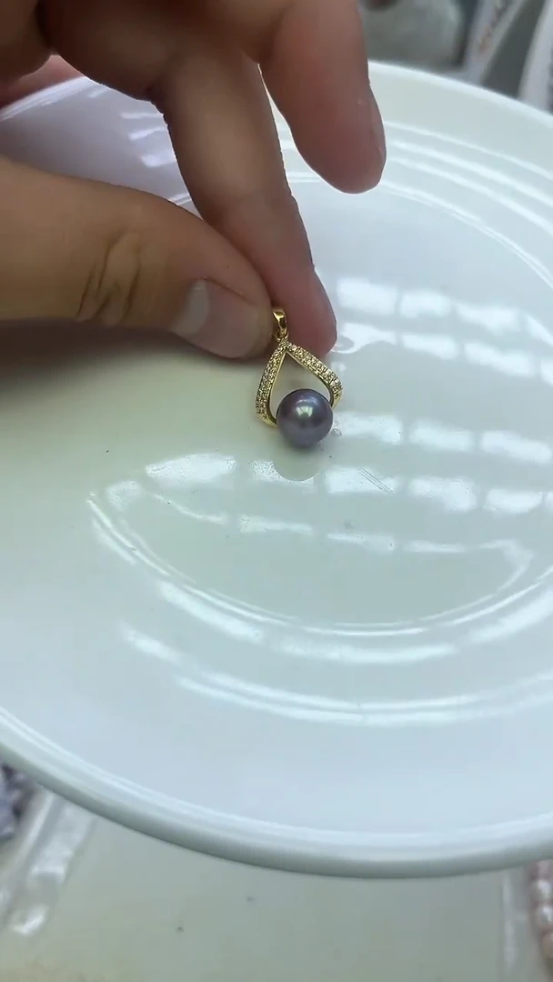 未镶嵌吊坠淡水珍珠紫色系吊坠