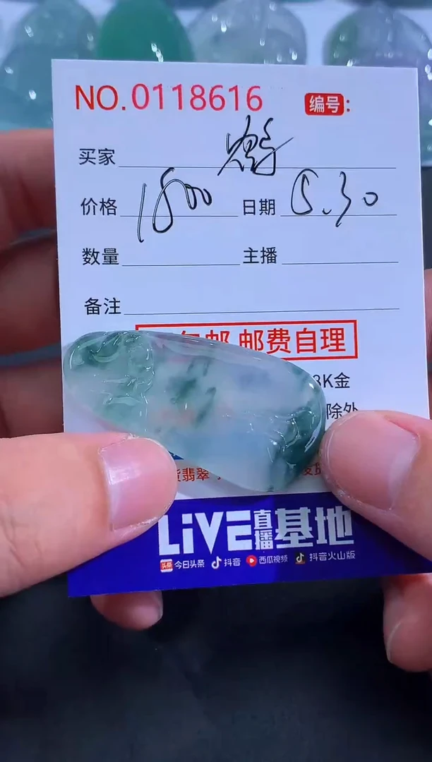 翡翠未镶嵌颈饰鹤