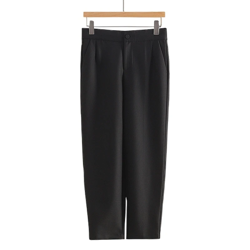 伍莎服饰云仓【佐】百搭纯色高腰修身休闲裤铅笔裤#WZS47K011