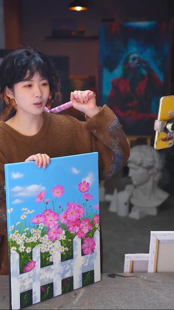 油画?****?花花丙烯画纯手绘