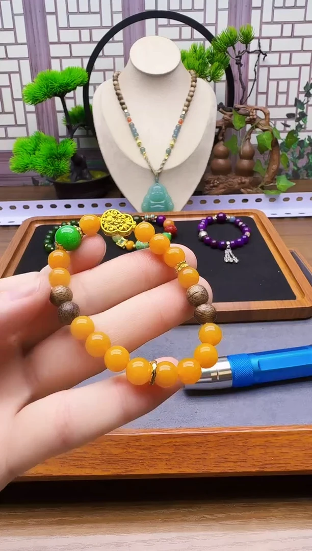 14K金镶嵌手链翡翠S100