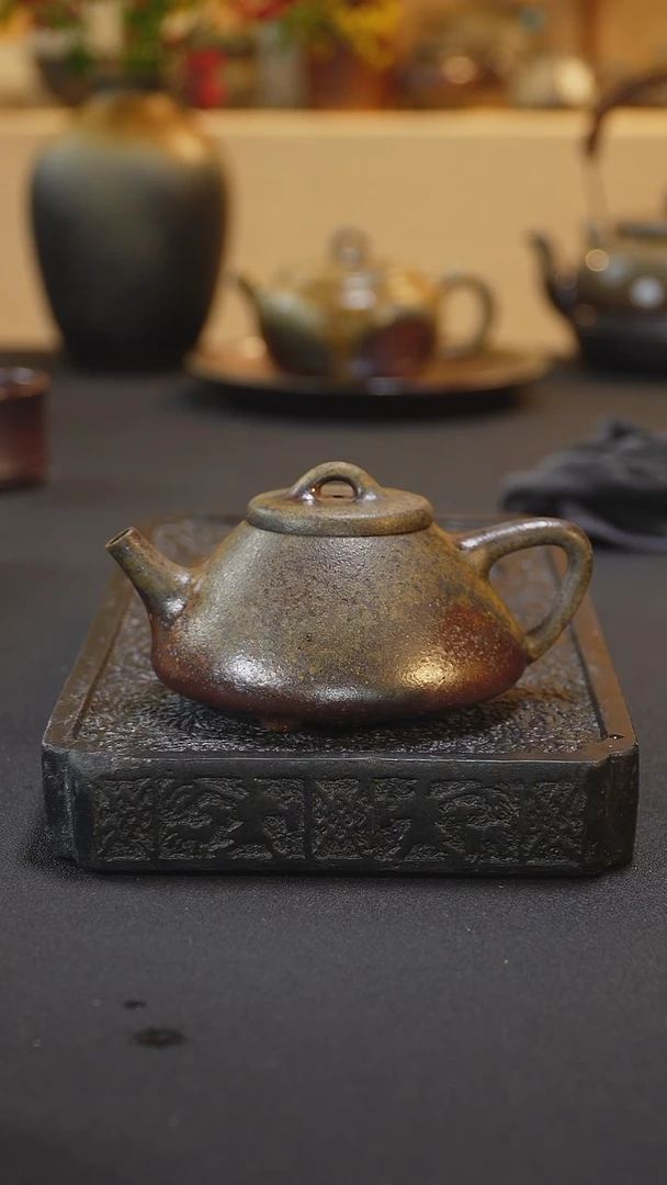 茶壶紫砂纯自然柴烧