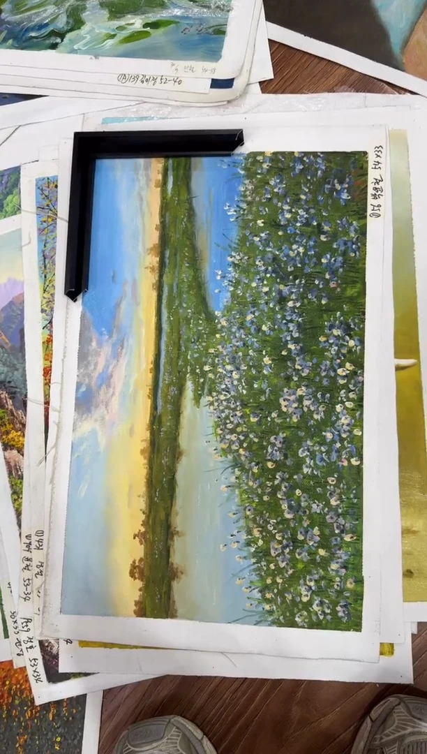 油画【新品含装裱】朝鲜画家原创手绘油画作品