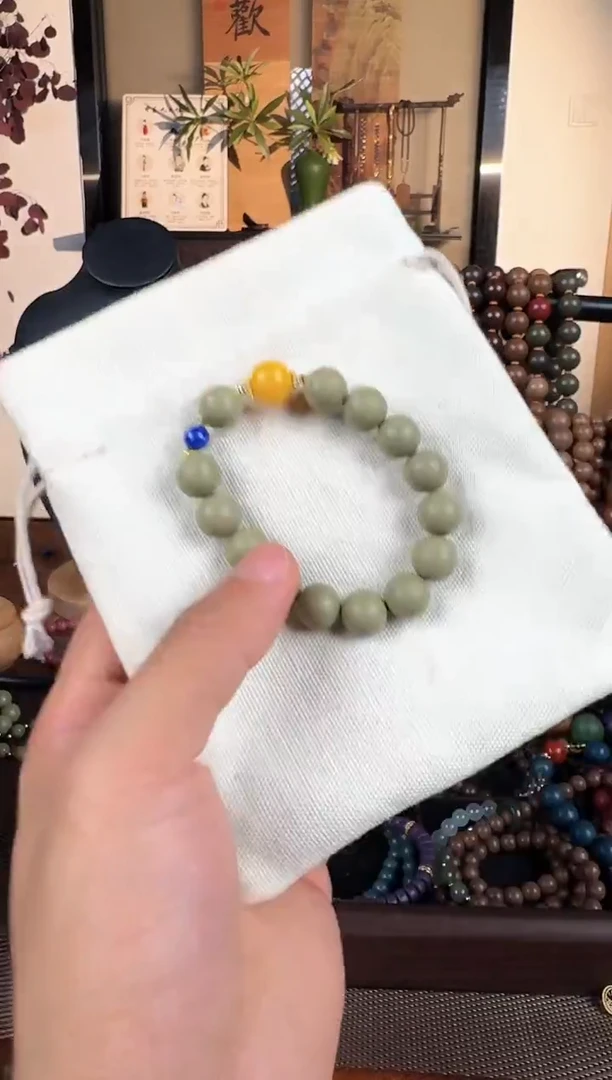 泥塑禅茶玉雪12mm手串