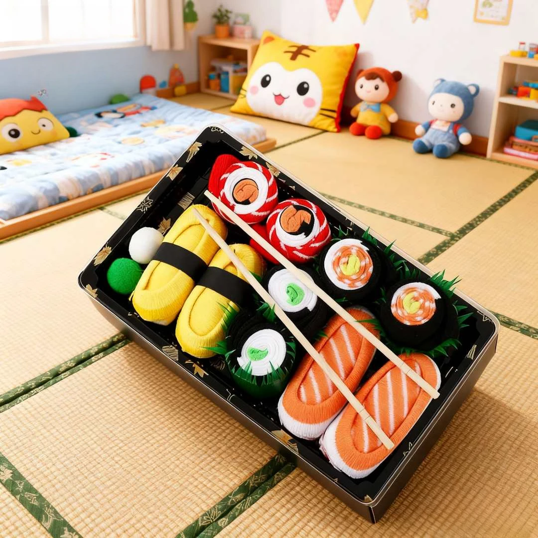 袜子女士创意日式寿司三文鱼饭高筒袜子礼盒长筒袜送闺蜜女友礼物
