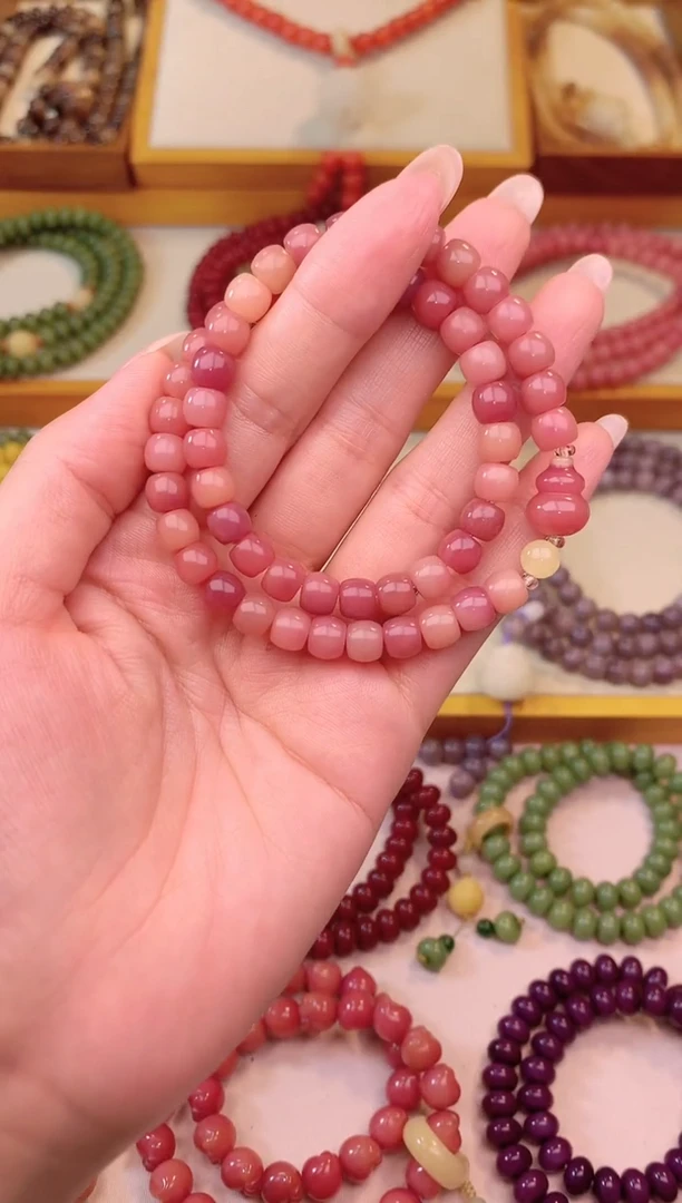 手串白玉菩提粉葫芦双圈