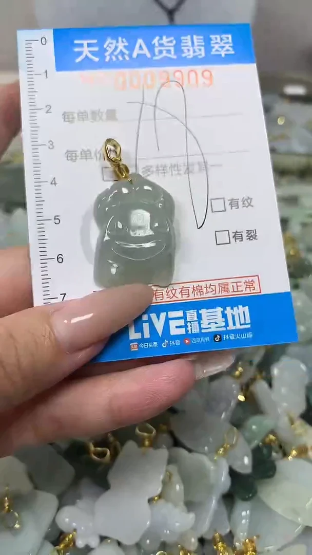 翡翠未镶嵌颈饰净货挂件-9909