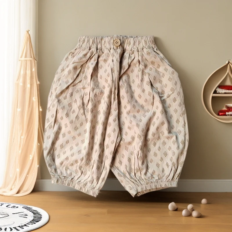 小童森系长裤中性裤欧美风休闲裤夏季松紧带宽松