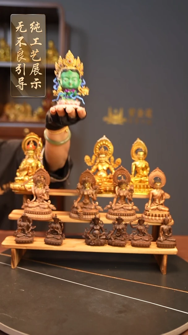 黄铜纯铜手工绿度母