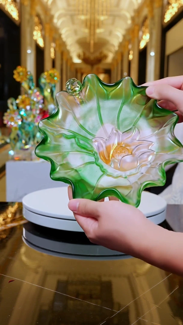 琉璃荷塘月色收纳盘大号