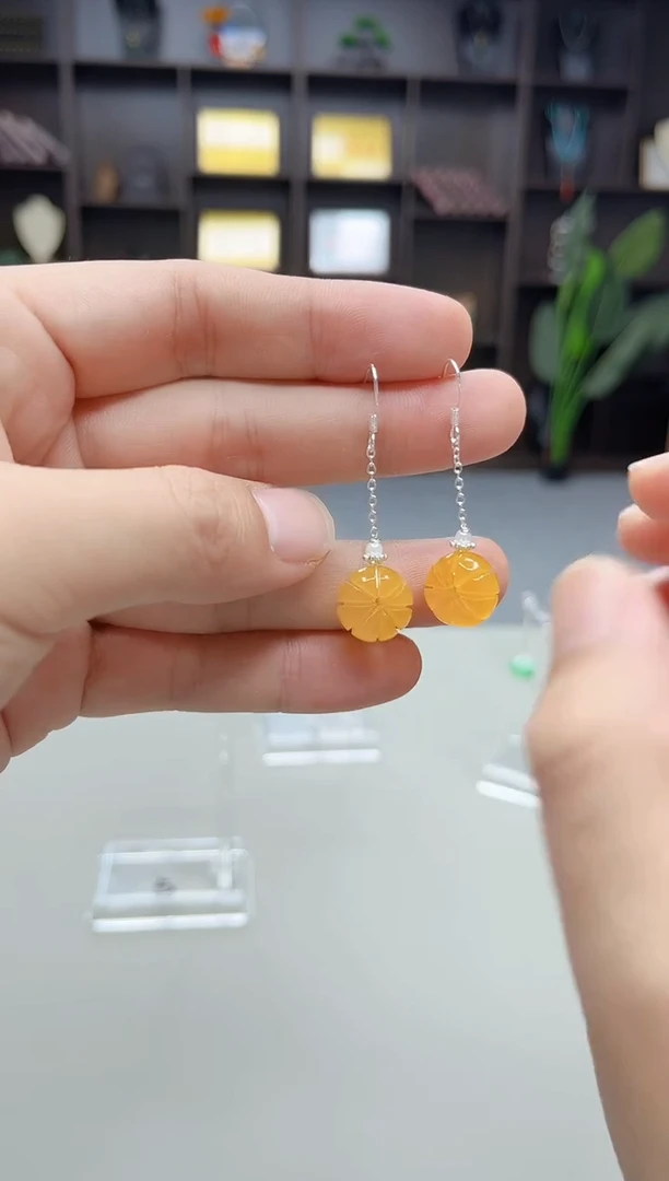 银S925镶嵌耳饰玛瑙/玉髓204000