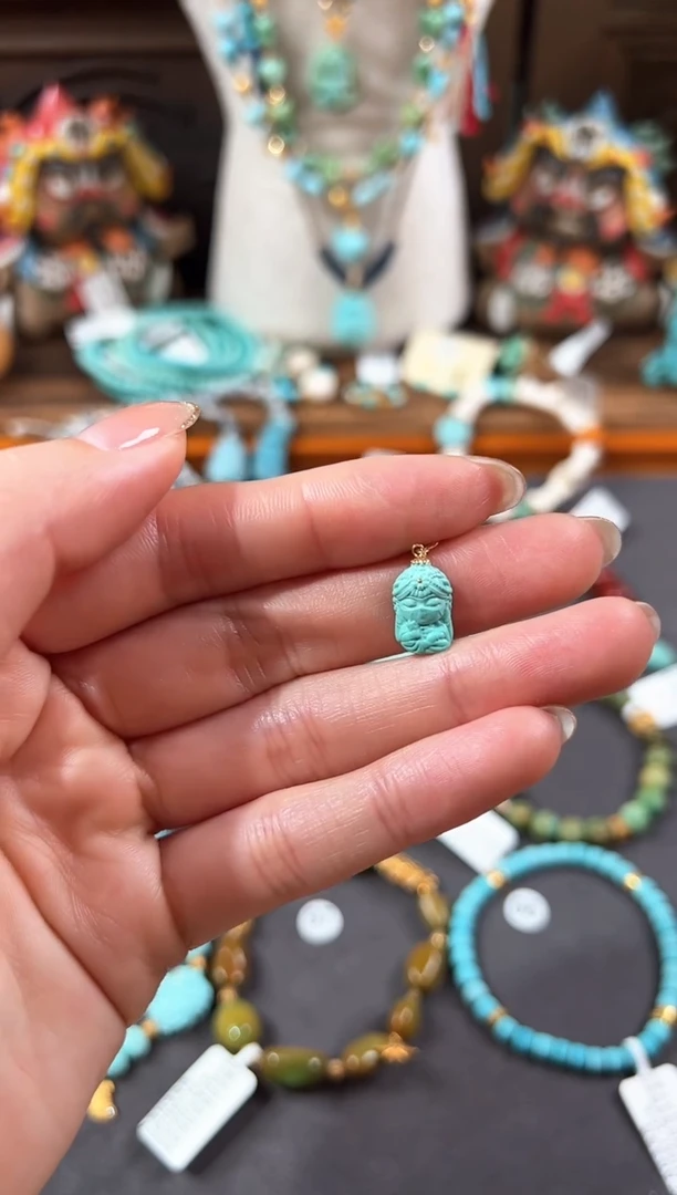 【闪购商品】绿松石提溜18K金镶嵌绿松石提溜