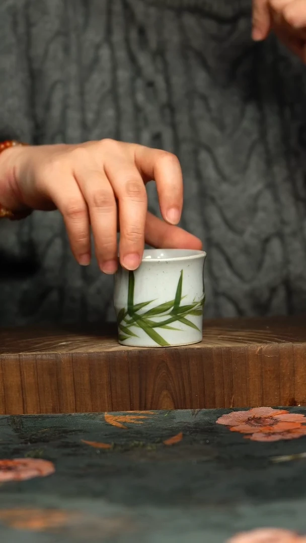 杯釉下彩手工手绘同款陶器