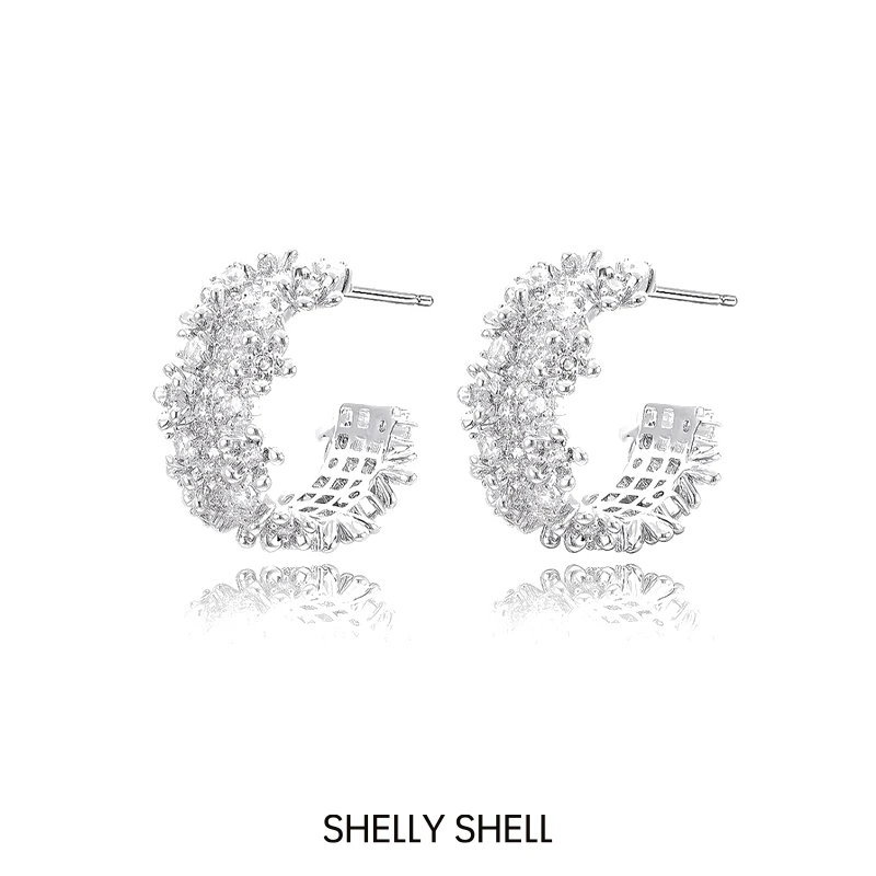 Shelly Shell 铜合金耳饰 闪钻繁星耳钉 小众潮流个性2