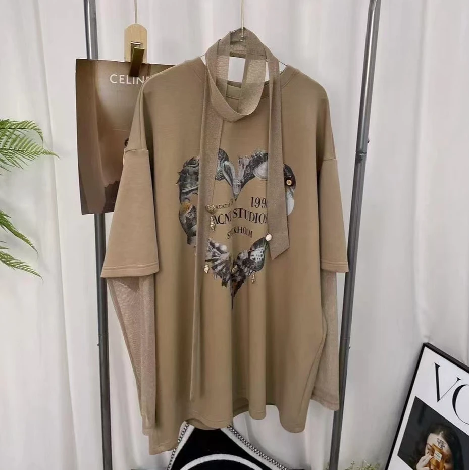 【柏卉服饰】拼围脖假两件T