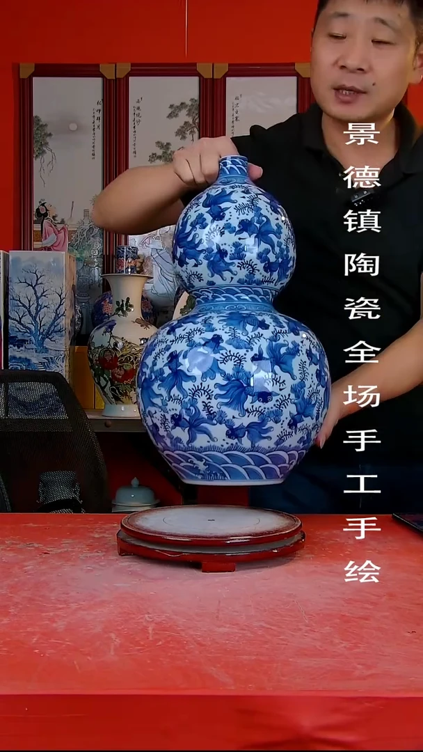 摆件老*头景德镇陶瓷 全场手工手绘