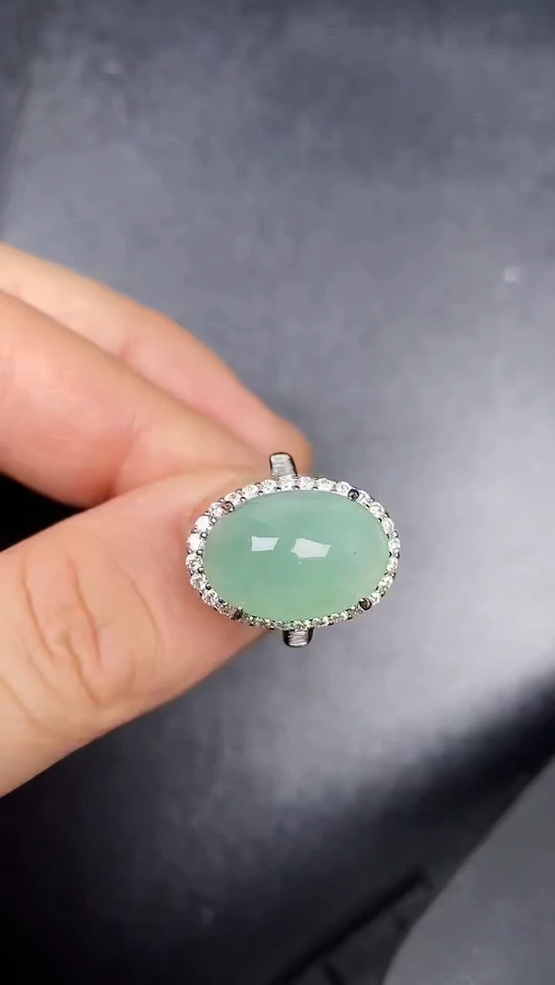 银S925镶嵌戒指翡翠3320