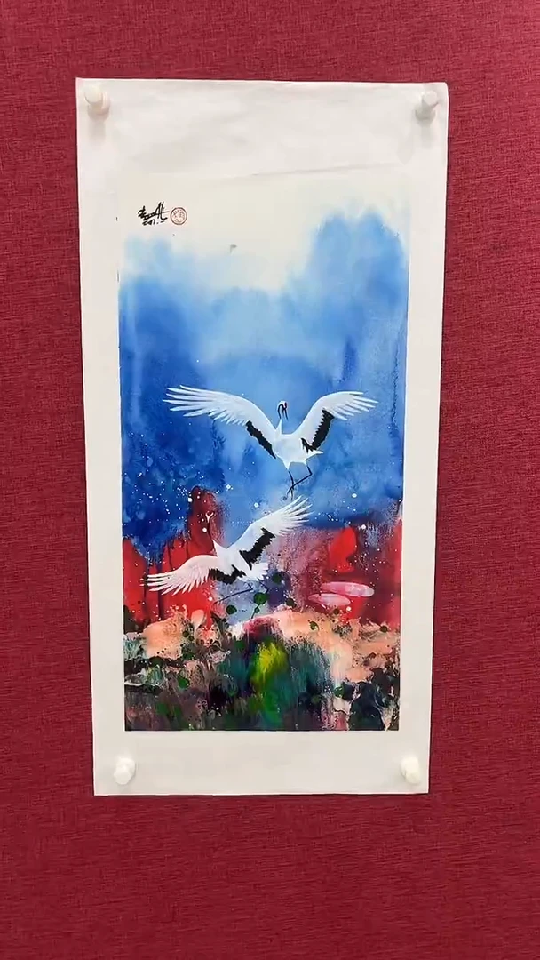 国画赵燮绘画2pc仙鹤