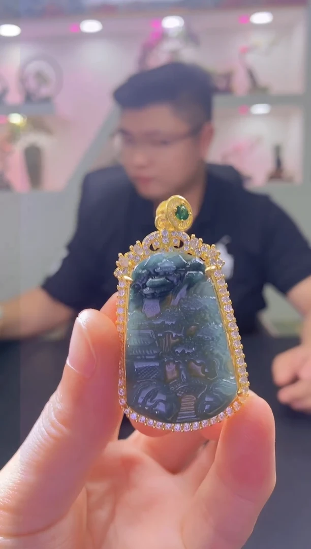 翡翠未镶嵌颈饰J-@@SX52915