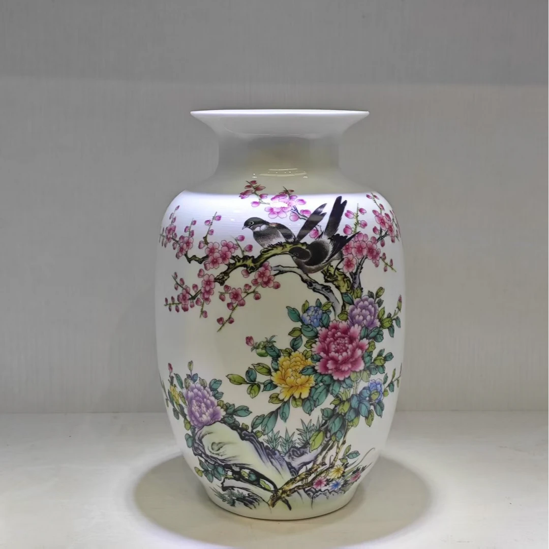 景德镇花鸟小冬瓜瓶