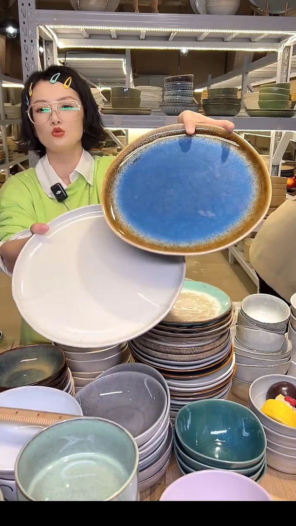 瓷227 外贸尾货高温釉下彩陶瓷餐具默认微瑕
