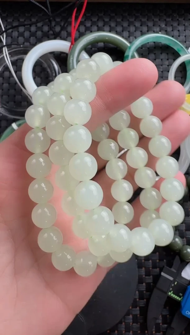 颈饰未镶嵌和田玉10mm晴水手串（多样性发货拍一发一）