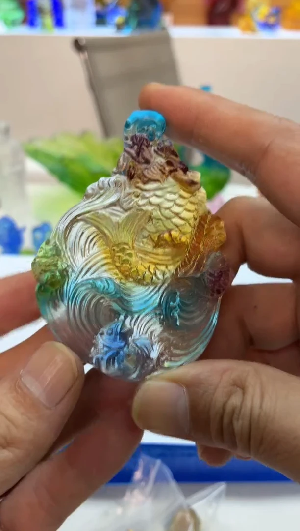 手工艺品琉璃彩色鲤鱼小挂件